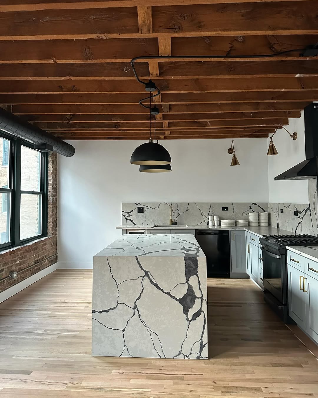 Loft Kitchen Marble Makeover — custom stone countertop project by Indiana Stone Gallery, Indianapolis IN